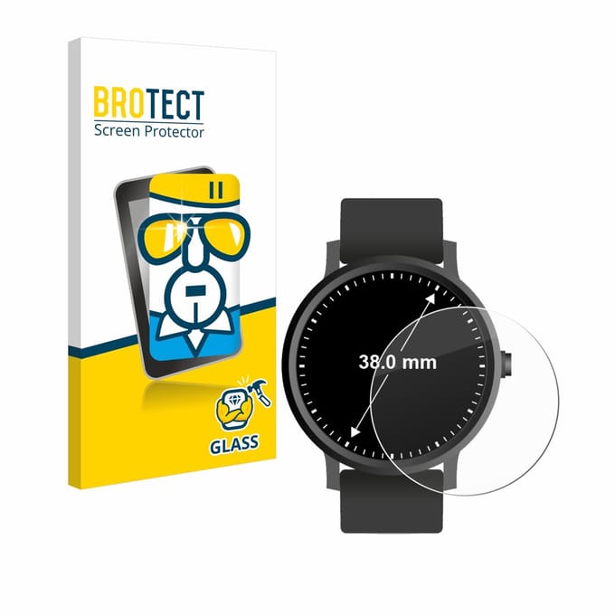 BROTECT - Glas Screenprotector voor Horloges (Rond, ø: 38 mm) - Gehard Beschermglas 9H