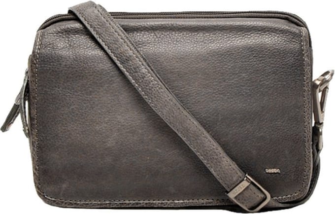 Berba Kleine Crossbodytas / Schoudertas Dames - Leer - Lucca - Grijs