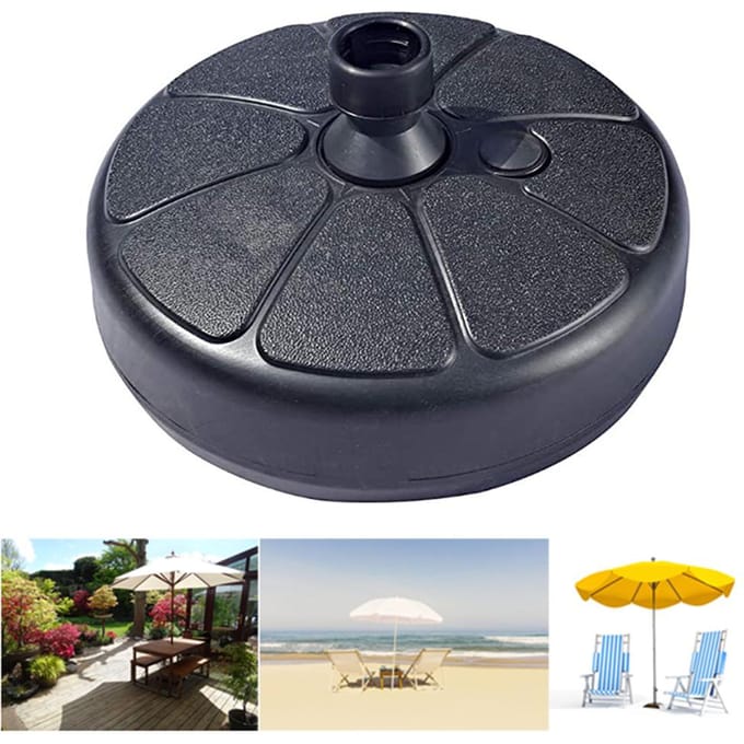 Base de parasol durable et remplissable conçue pour être utilisée avec un support de base de parasol rond pour table de patio gray