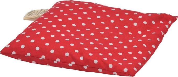 Druivenpitkussen Classico - 24 x 25cm - Rood met Witte Bollen