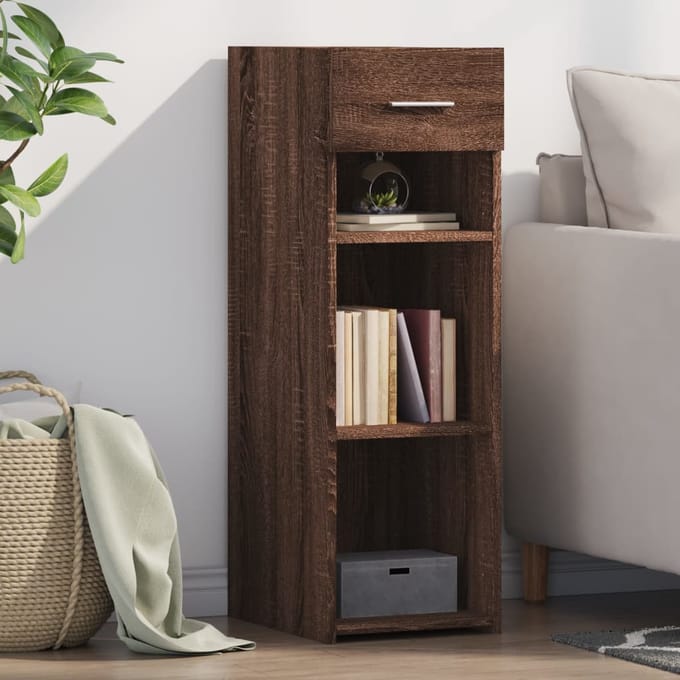 vidaXL - Dressoir - 30x42,5x93 - cm - bewerkt - hout - bruin - eikenkleur
