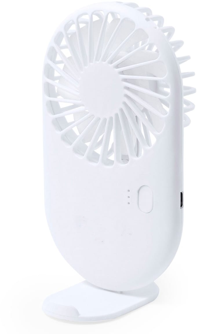 Mini ventilator houder Fanger - wit - 7 x 13 x 3 cm - verkoeling in zomer