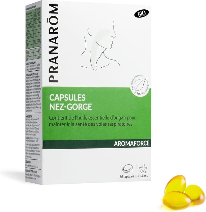 Pranarom - Neus-keel capsules met etherische oliën - Bio - 30 capsules