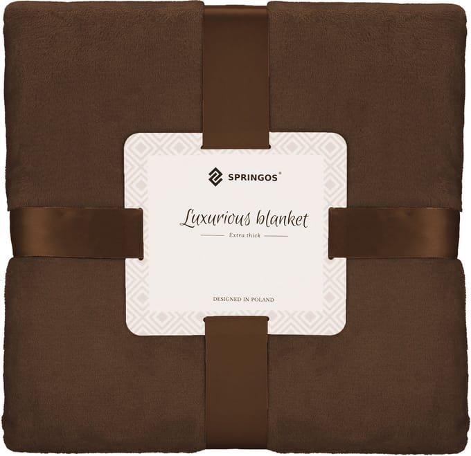 Springos Plaid | Sprei | Deken | Woonaccessoires | 150x200 cm | Bruin