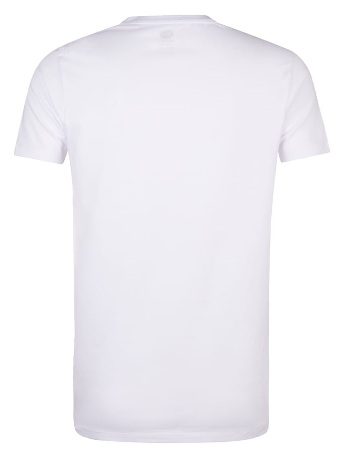 Petrol Industries T-Shirts Heren 2-Pack - V-Hals - Korte Mouwen - Katoen-Elastaan Mix - Effen Design - Multipack van 2 stuks - Wit - Maat S