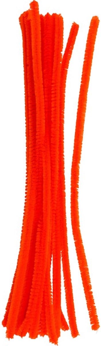 Artemio Chenille draden - Oranje fils chenille van 0,8 x 30 cm - 50 stuks