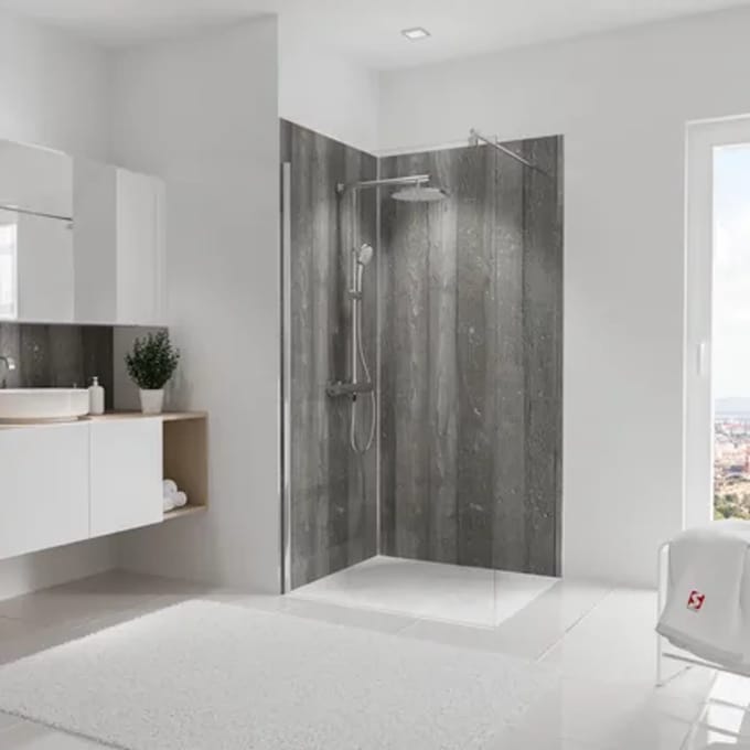 Set Van 2 Decodesign Wandpanelen, 100 X 210 Cm, Beton