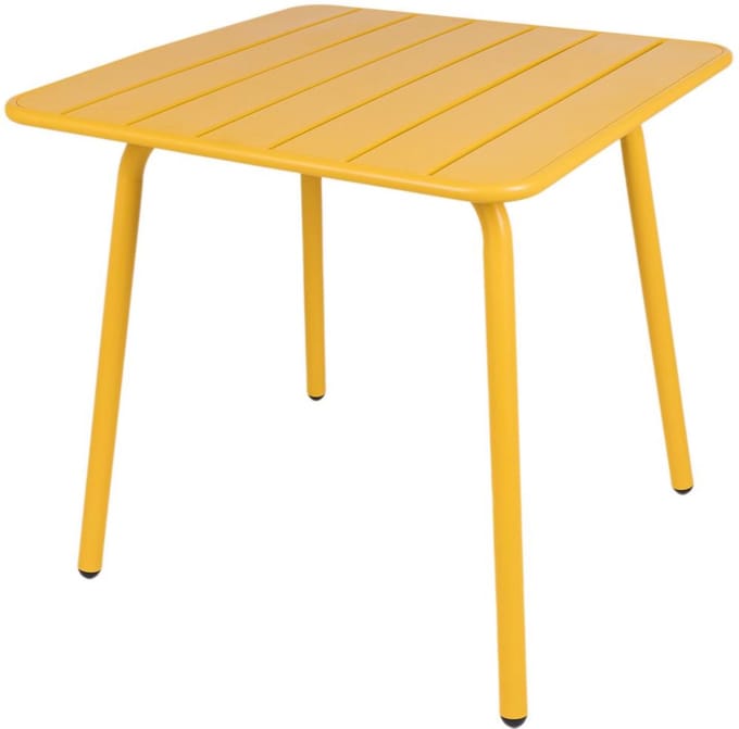 MaximaVida metalen vierkante tuintafel Max 80 x 80 cm okergeel