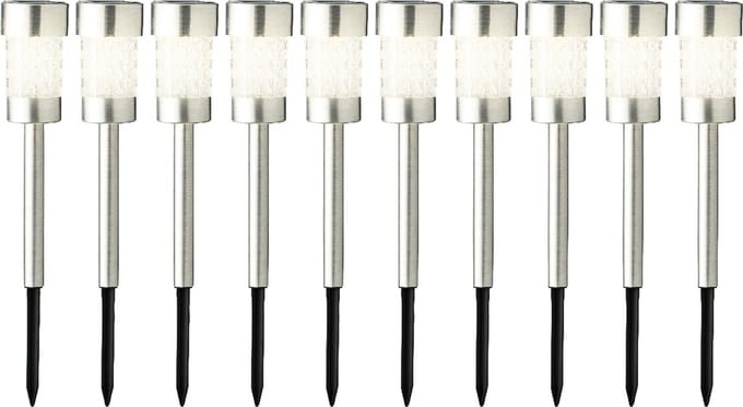 Tuinlampen Set Solar Zilver RVS 10 Stuks