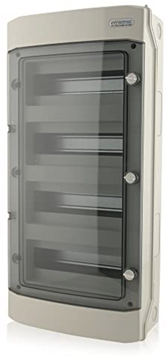 Waterdichte verdeelkast voor buiten - IP65, 4 Rijen, 48 Modules, Grijs