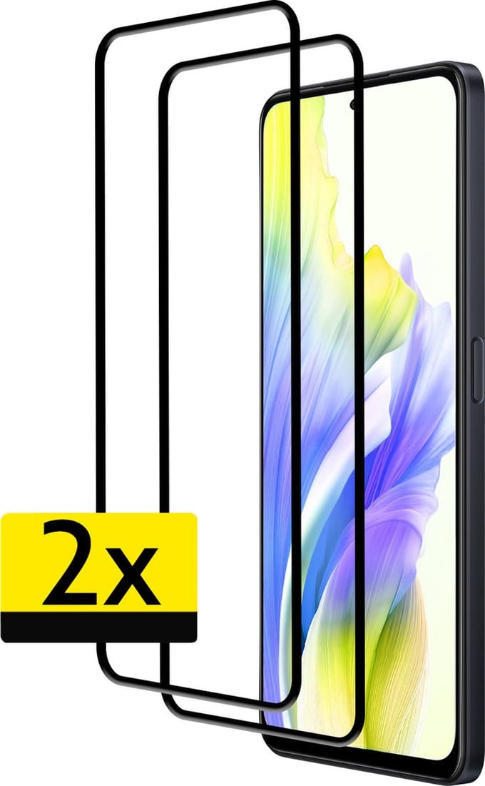 Screenprotector - Geschikt voor OPPO A58 - 2 Stuks - Full Cover - Beschermglas - Gehard Glas - Tempered Glass - Screen Protector
