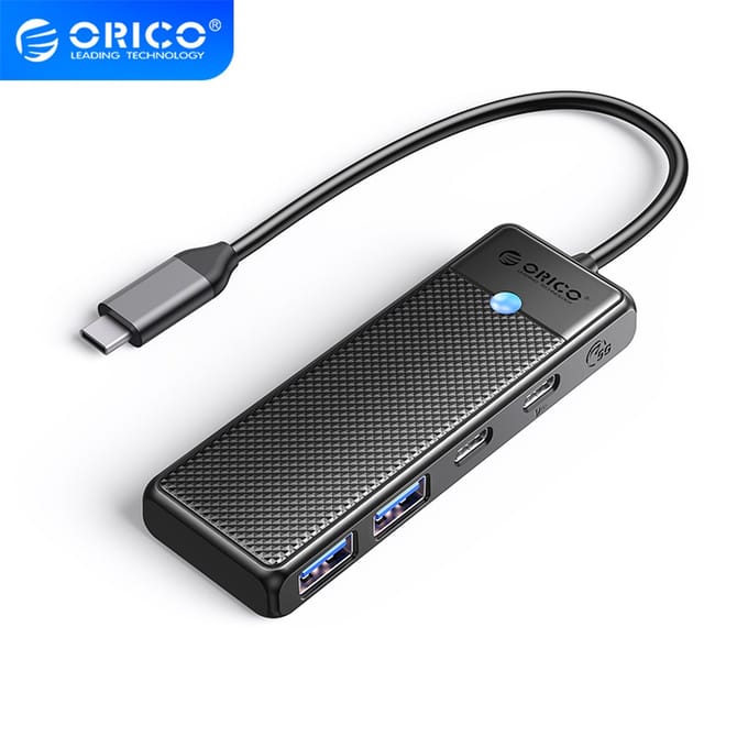 ORICO Adapter Hub 4in1 Orico USB A3.0x2 + Type-C3.0x1 + PD100Wx1 USB hub - 4 - USB 3.0 - Zwart