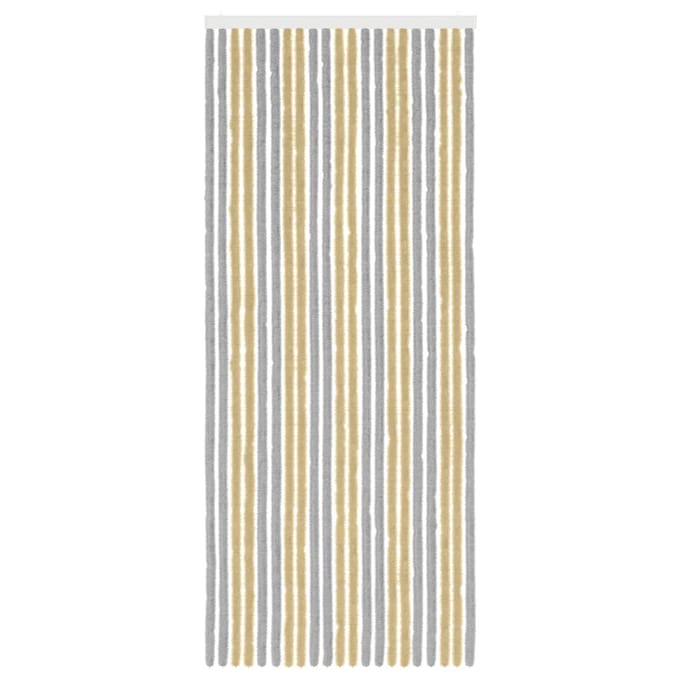 vidaXL - Insecten - Gordijn - Chenille - Grijs - en - Beige - 90 - x - 220 - cm - 100% - PP