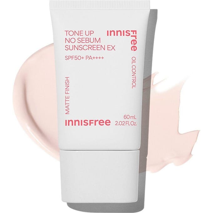 Innisfree Tone Up No Sebum Sun Screen SPF50 PA +++ 60 мл AUTHENTIC STORE white