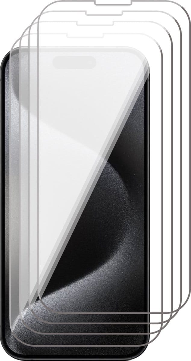 Screenprotector geschikt voor iPhone 15 Pro - 4x Gehard Glas Screen Protector GlassGuard