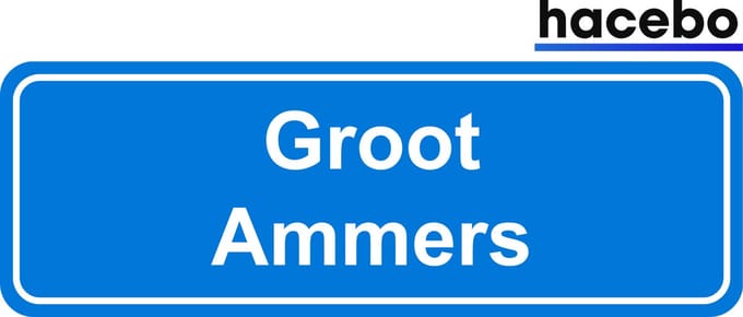 Hacebo - Plaatsnaam Sticker - 29x10 CM - Groot Ammers sticker - Verkeersborden sticker - grappige cadeaus - Groot Ammers