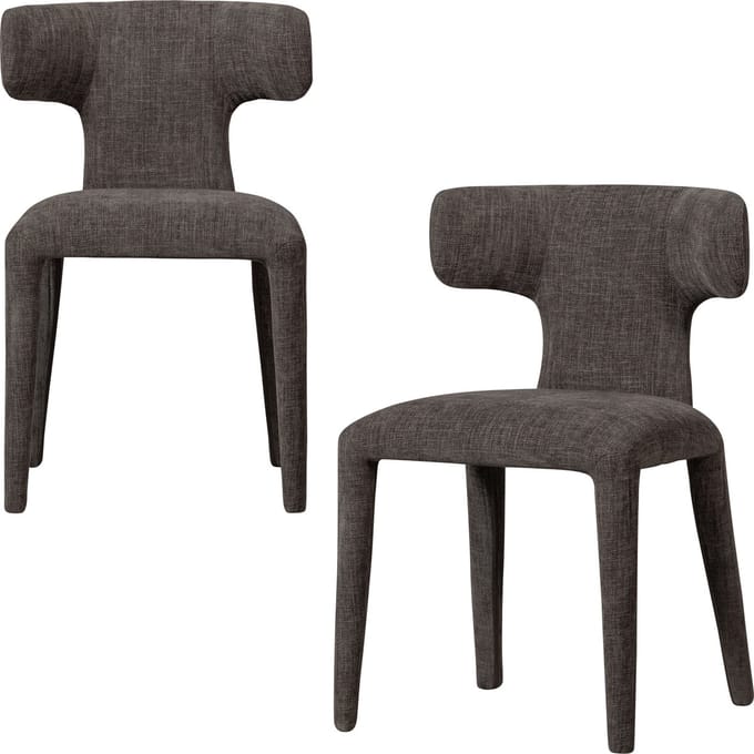 WOOOD Permit Eetkamerstoelen - Polyester - Espresso - Set van 2