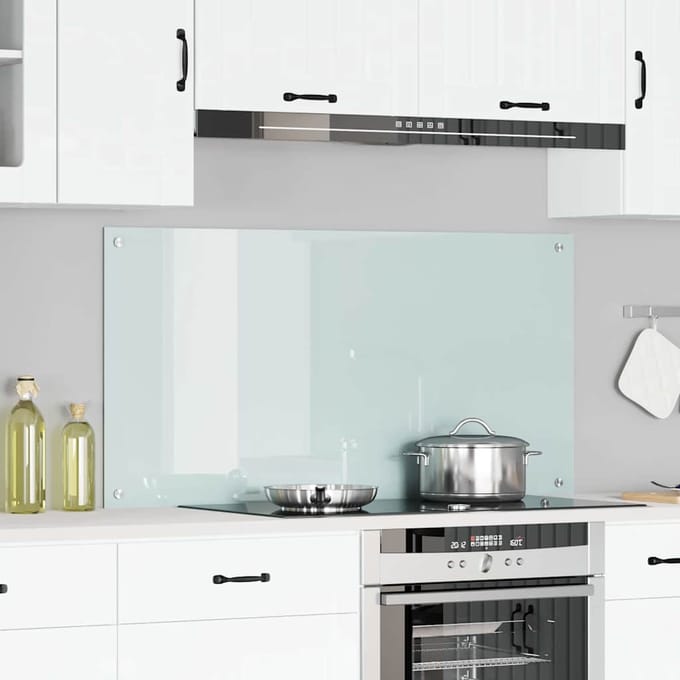 vidaXL - Keukenachterwand - Wit - 120 - x - 60 - cm - gehard - glas
