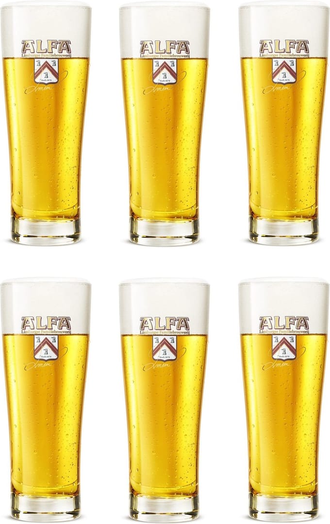 Alfa Bierglas Stoer 300 ml - 6 Stuks