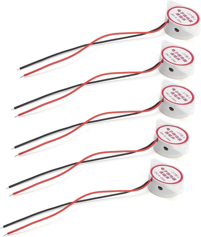 Alarmzoemer - Signaal Sirene - Waarschuwing Geven - Continu Pieptoon - 5 Stuks - Wit