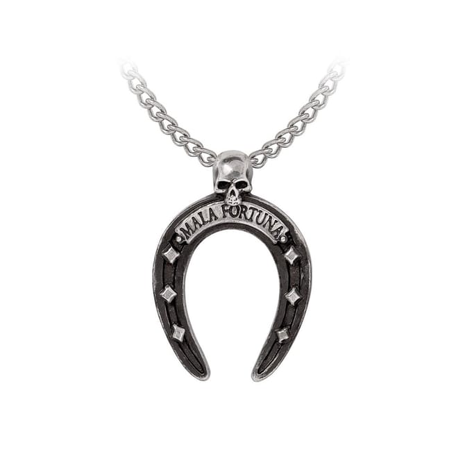 Alchemy Gothic - Gothic Halsketting - Mala Fortuna - zwart-zilverkleurig