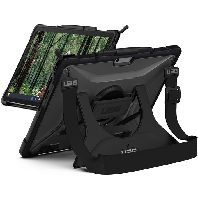 UAG Plasma Series Rugged Case for Surface Pro 13" 12/11/10/9 - Plasma Series w/ Handstrap and Shoulder Strap - Clear