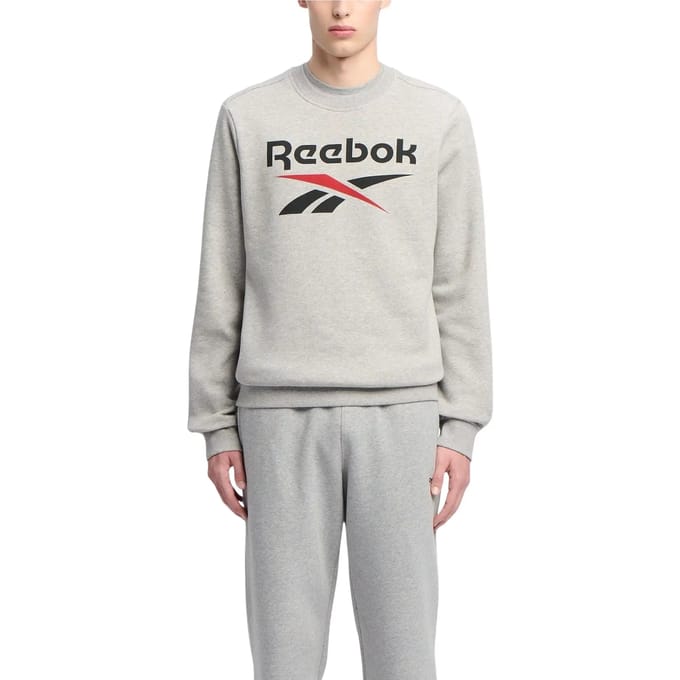 Reebok  Identity Big Logo Medium Grey Heather/vector Red Taglia: S | Felpe con cappuccio Outlet | Uomo | Grigio