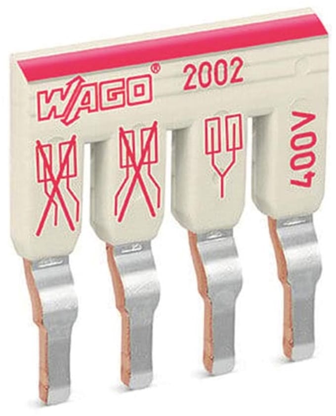 Wago Staggered jumper, 4-voudig, geïsoleerd, lichtgrijs