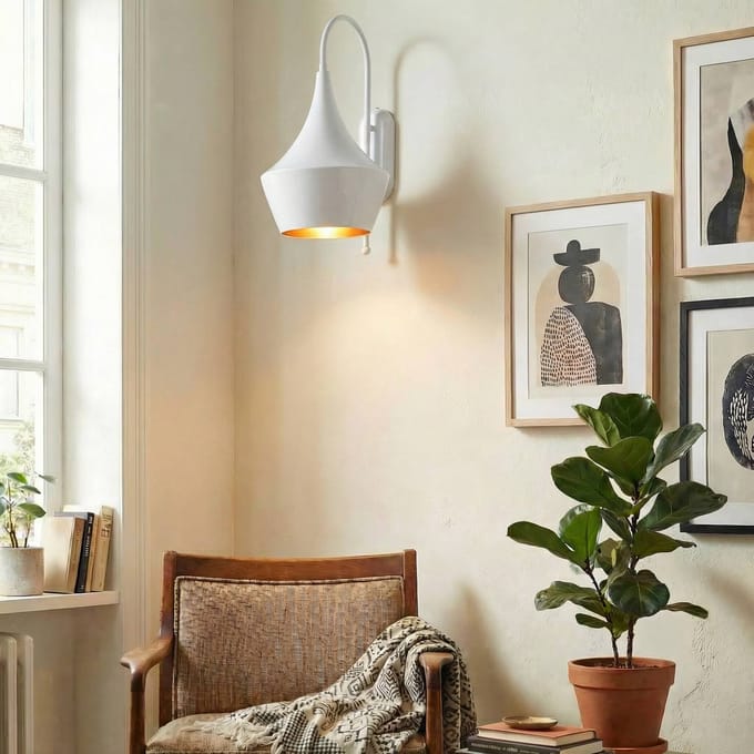 ROYALTECH Wandlamp Olaf, wit, metaal, hoogte 48 cm