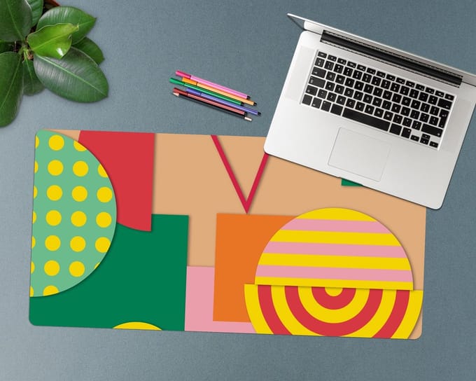 Coloray Bureau Onderlegger - Modern ontwerp Bureau Onderlegger Groot - 120 cm x 60 cm - Veelkleurig Bureau Onderlegger - Bureau Onderlegger XXL - Computer Mat - Bureau Pad - Bureau Mat