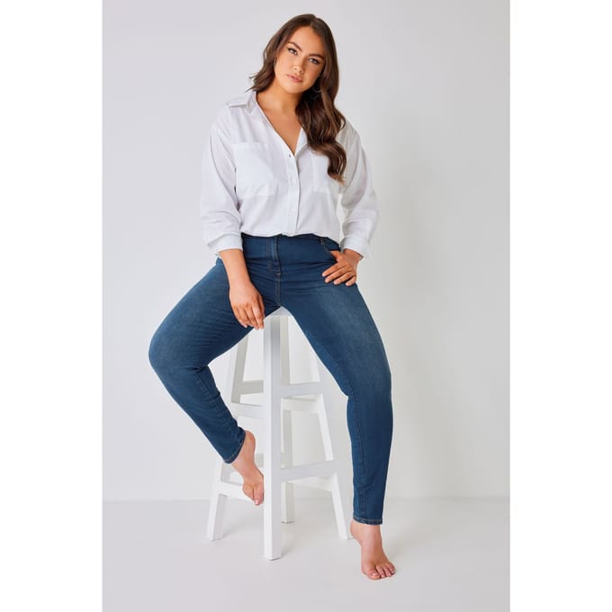 Yours For Good Ava Skinny Jeans Met Stretch In Indigoblauw Size 52