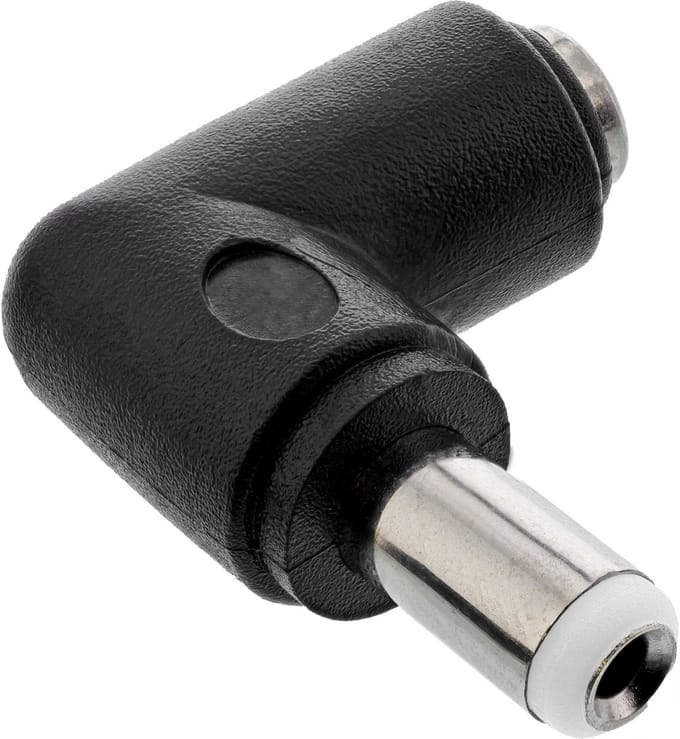 DC haakse adapter | 5,5 x 2,5mm | max. 5V/3A (15W) | zwart