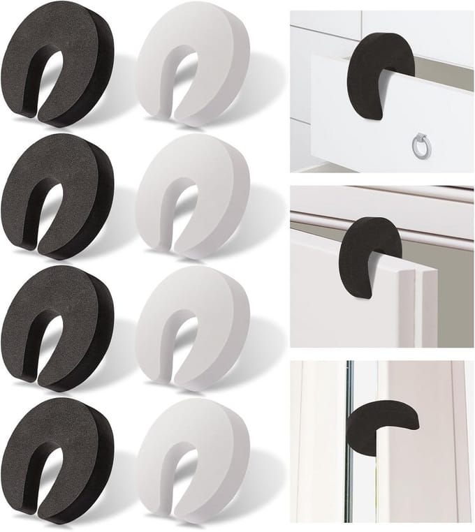 8x Multifunctionele Deurknijpbeschermers - Vingerbescherming & Deurstopper Schuim