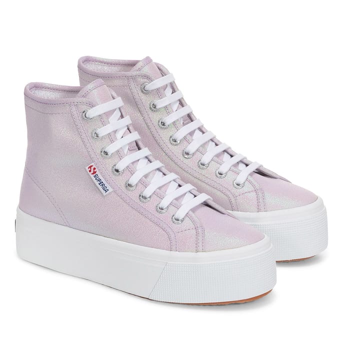 Superga Dames/Dames 2708 Lamé Hoge Tops (Pastel Lilla iriserend)