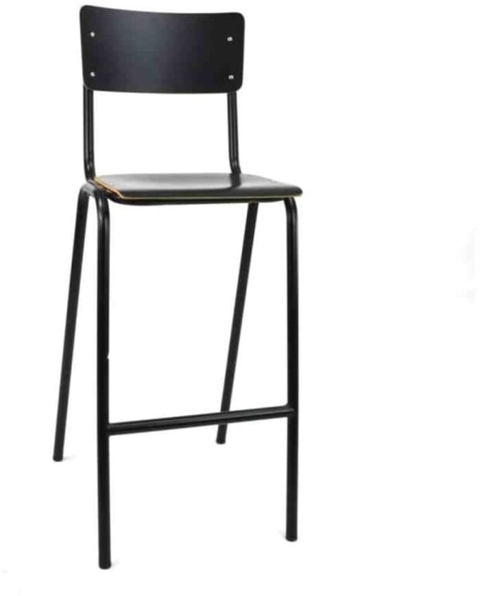 Workliving School Barkruk - Houten Design Zwart - 76 CM