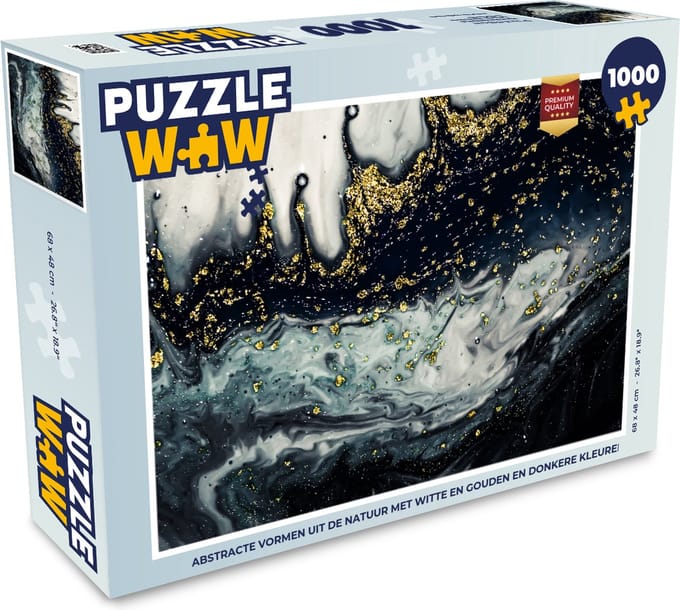 Puzzel Marmer - Abstract - Goud - Luxe - Legpuzzel - Puzzel 1000 stukjes volwassenen