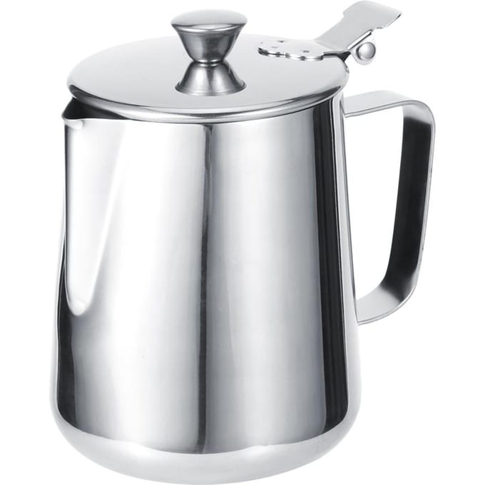 Roestvrij Staal Verdikte Melkopschuimbeker Kan Koffiekannetje Latte Art met Deksel voor Thuiskoffie Type 2