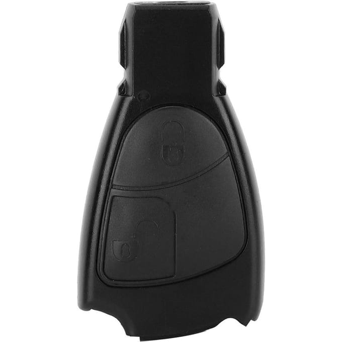 Boîtier de Coque de Télécommande de Voiture à 2 Boutons pour Mercedes Benz Classe C E ML gray