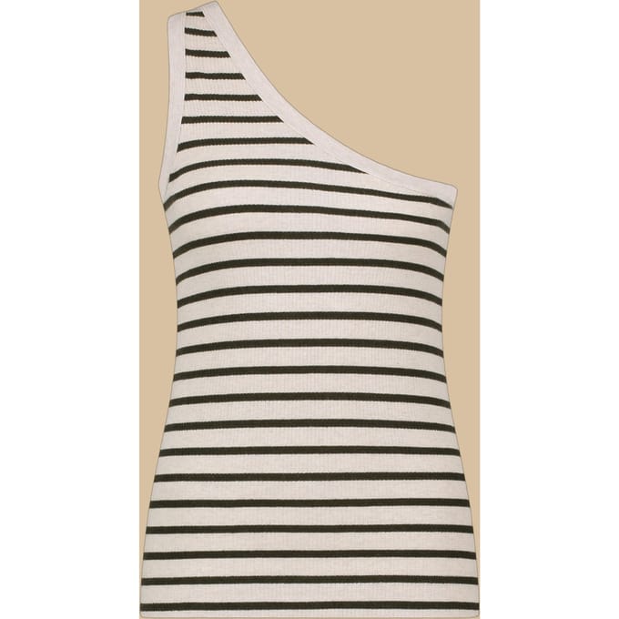 Circle of Trust Blake Top Nero Stripe Maat: XL | Mouwloze Tops Outlet | Dames | Creme