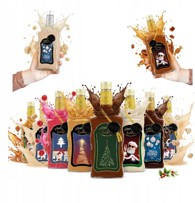 Bimberek - Decoratieve Fles - 500ml - Kerstmis - Versierd