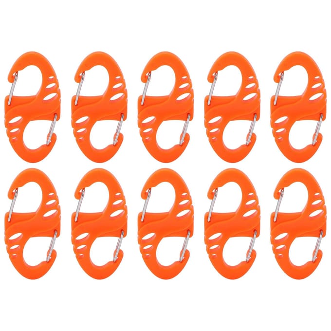 10pcs S Shaped 8 Shaped Snap Keychain Hook Clip Outdoor Molle Backpack Quick Release BuckleOrange orange