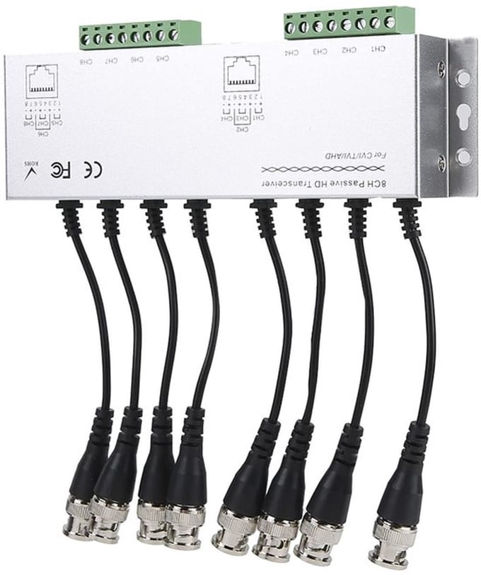 Dailygoody - 8Ch Hd Passieve Video Balun - Male Naar Kabel Converter