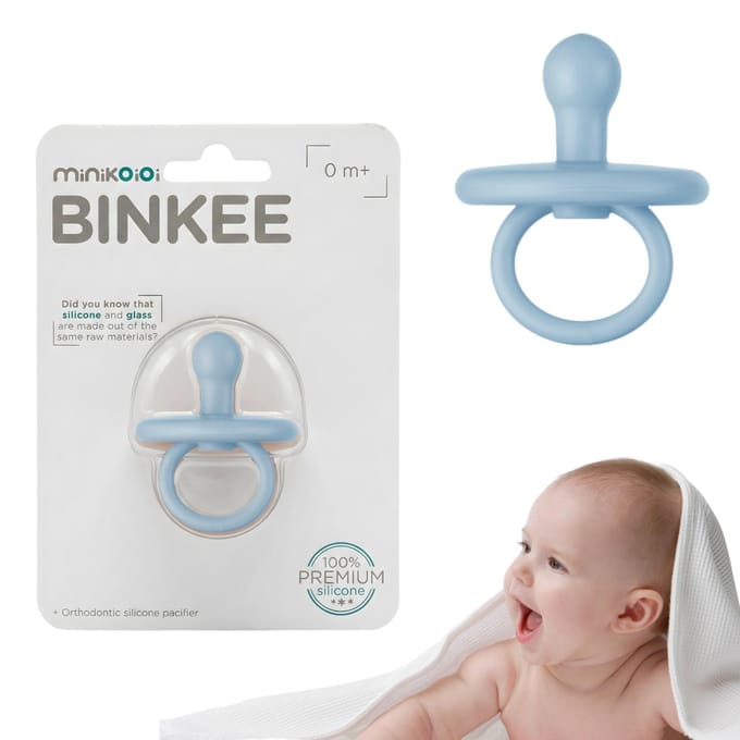 Sucette Apaisante Dynamique en Silicone 1 pièce. MinikOiOi Bleu 0 m+
