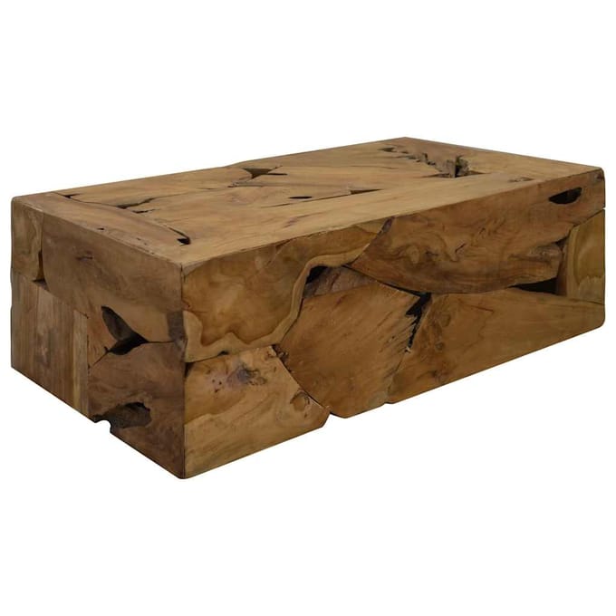 vidaXL - Salontafel - 90x50x30 - cm - echt - teakhout - bruin