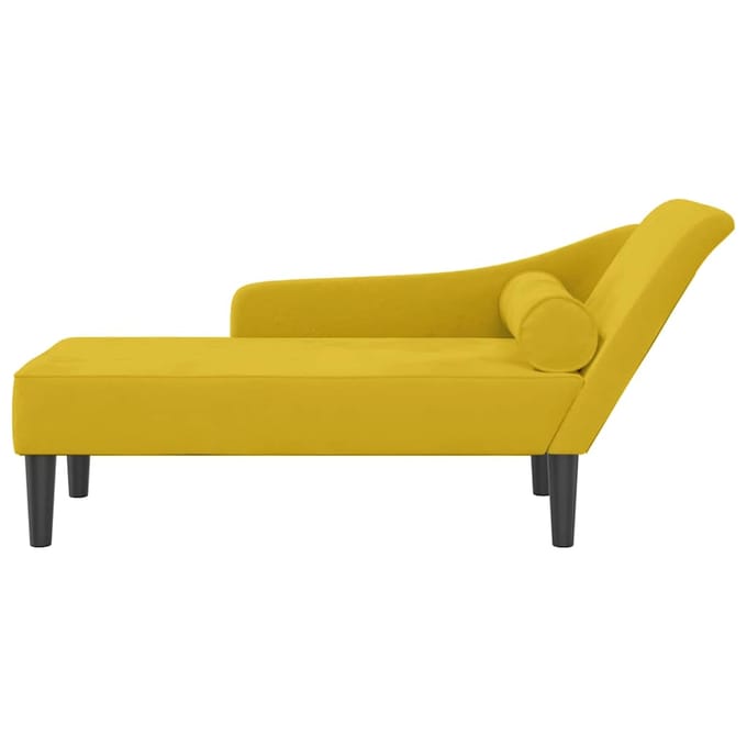 vidaXL - Chaise - longue - met - kussens - fluweel - geel