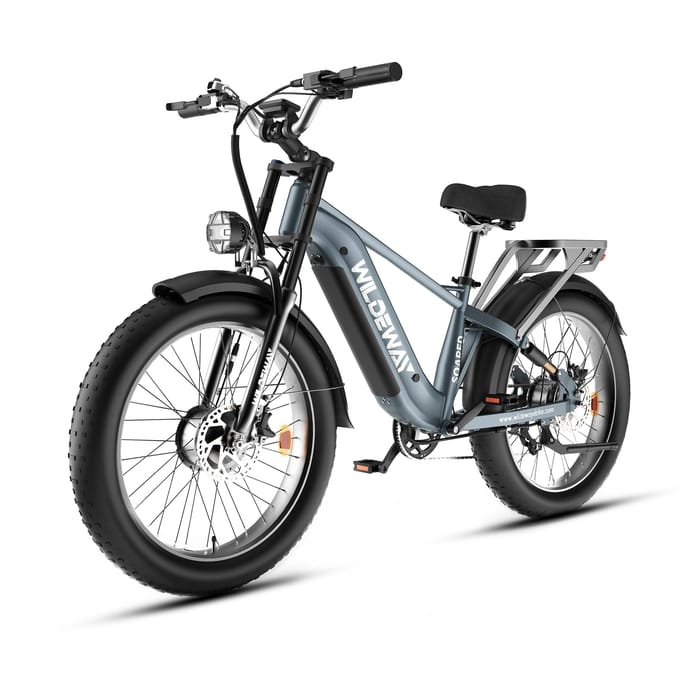 WILDEWAY Soared Max Elektrische Fiets met Dubbele Motor, 48V 30Ah Batterij grijs