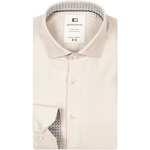Giordano Overhemd Maggiore Diagonal Stripe Double Twill Two-Ply Cotton Kitt / male