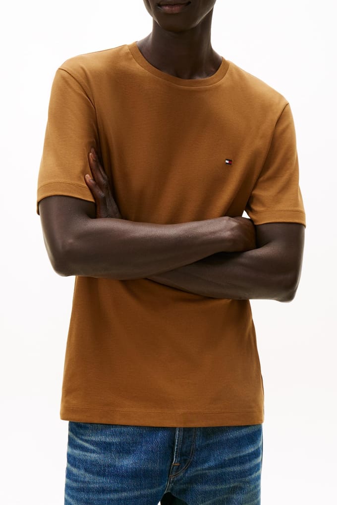 Tommy Hilfiger Light Interlock Tee Highland Khaki Taglia: M | Magliette basic Outlet | Uomo | Marrone