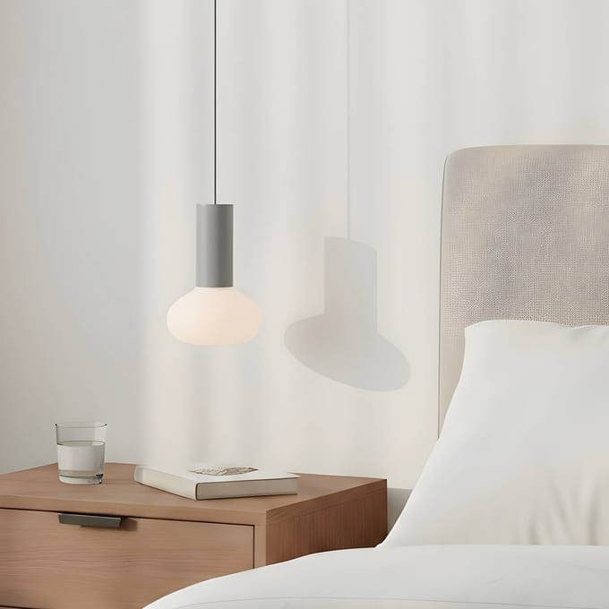 ALDEX Hanglamp Flo, grijs, 1-lamp, glas