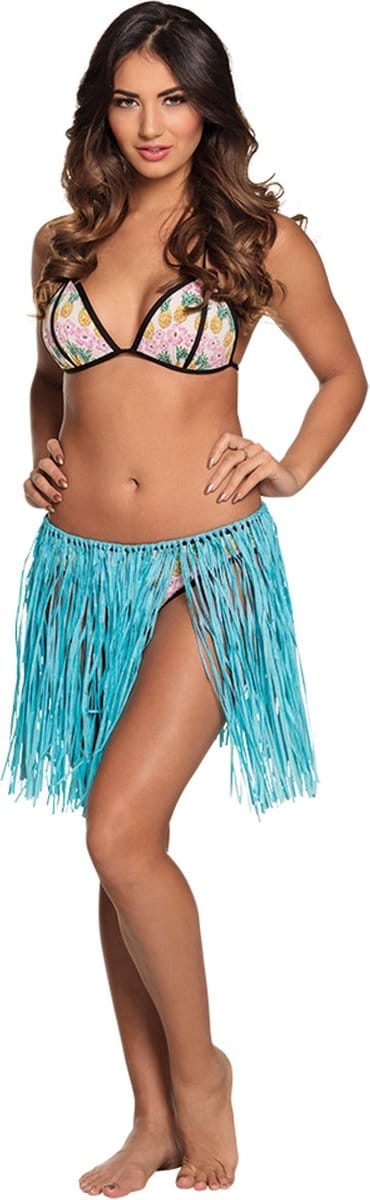 Boland Hawaiirokje Raffia Dames 40 Cm Papier Blauw